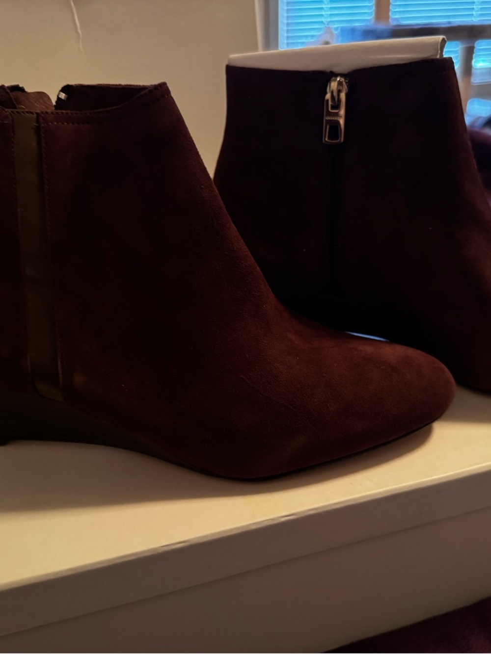 Coach Brown Suede Ankle Booties with Side Zipper